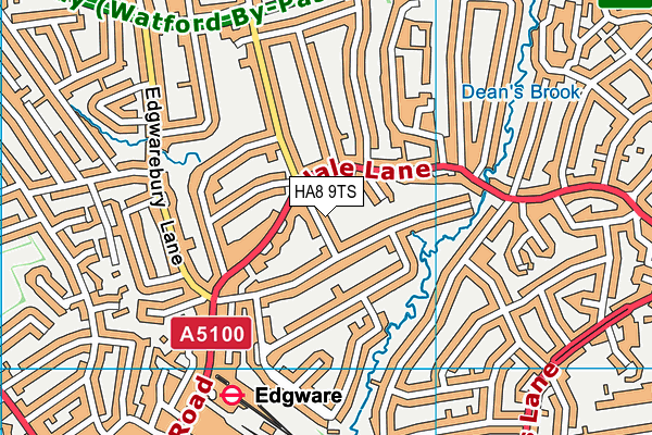 HA8 9TS map - OS VectorMap District (Ordnance Survey)