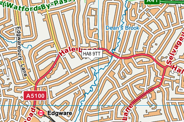 HA8 9TT map - OS VectorMap District (Ordnance Survey)