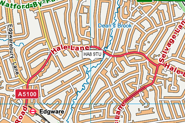 HA8 9TU map - OS VectorMap District (Ordnance Survey)