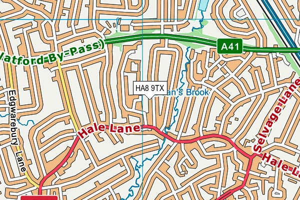 HA8 9TX map - OS VectorMap District (Ordnance Survey)
