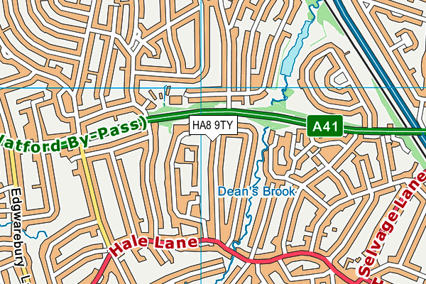 HA8 9TY map - OS VectorMap District (Ordnance Survey)