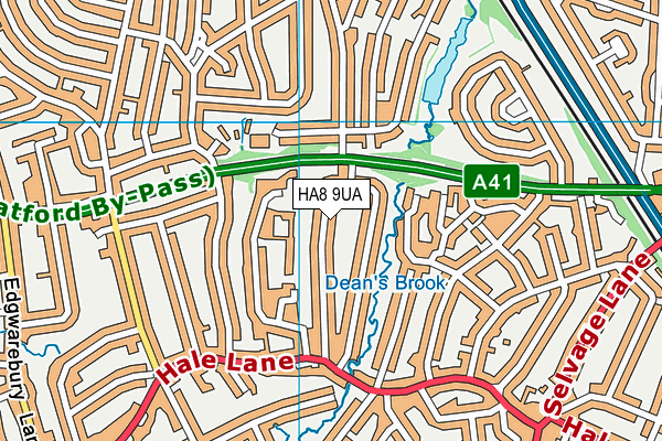 HA8 9UA map - OS VectorMap District (Ordnance Survey)