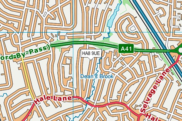 HA8 9UE map - OS VectorMap District (Ordnance Survey)