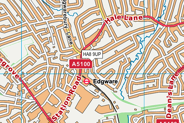 HA8 9UP map - OS VectorMap District (Ordnance Survey)