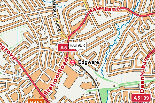 HA8 9UR map - OS VectorMap District (Ordnance Survey)