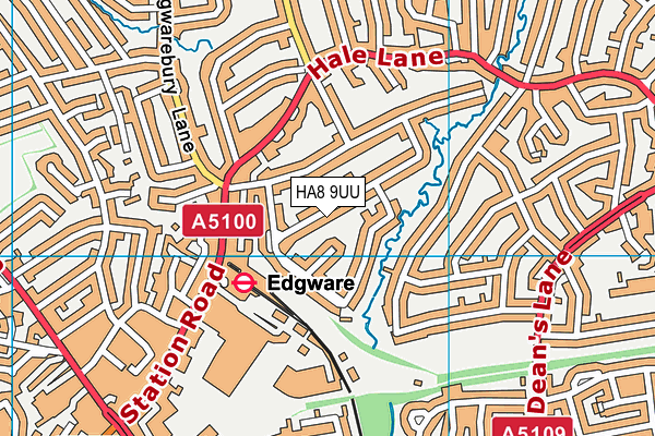 HA8 9UU map - OS VectorMap District (Ordnance Survey)