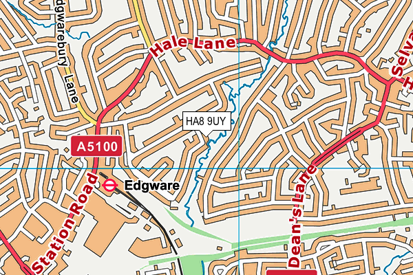 HA8 9UY map - OS VectorMap District (Ordnance Survey)