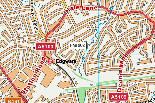 HA8 9UZ map - OS VectorMap District (Ordnance Survey)