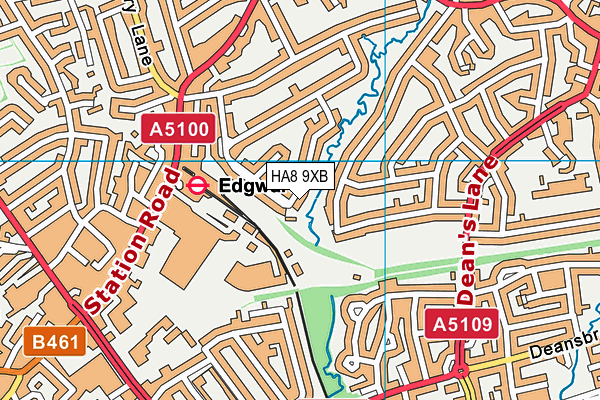 HA8 9XB map - OS VectorMap District (Ordnance Survey)