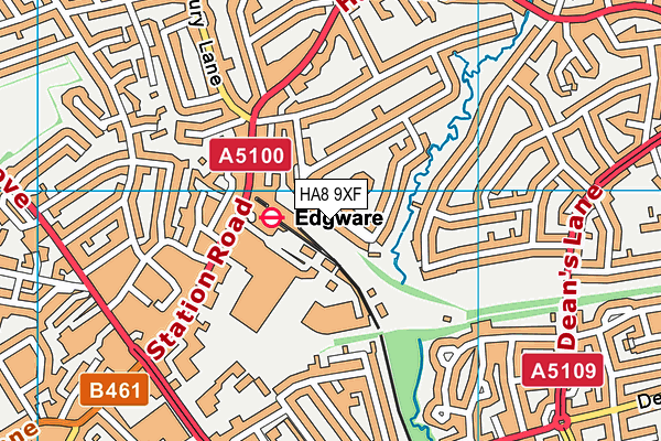 HA8 9XF map - OS VectorMap District (Ordnance Survey)