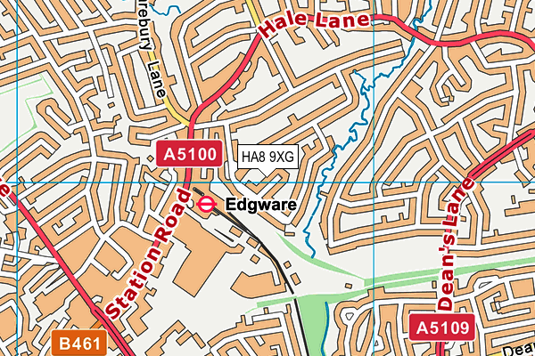 HA8 9XG map - OS VectorMap District (Ordnance Survey)