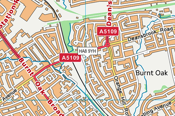 HA8 9YH map - OS VectorMap District (Ordnance Survey)