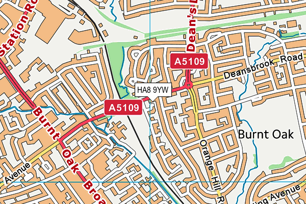 HA8 9YW map - OS VectorMap District (Ordnance Survey)