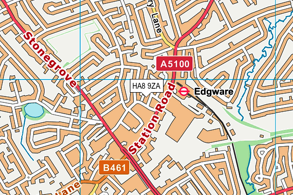 HA8 9ZA map - OS VectorMap District (Ordnance Survey)