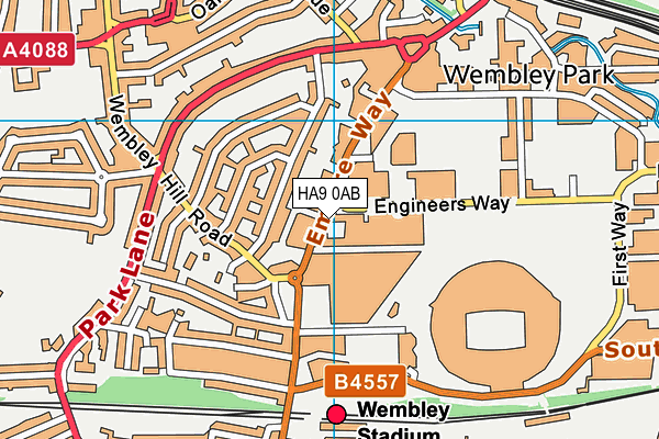 Map of WEMBLEY ARENA LTD at district scale