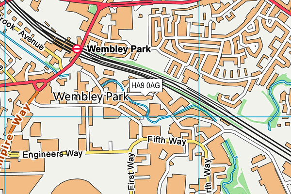 HA9 0AG map - OS VectorMap District (Ordnance Survey)