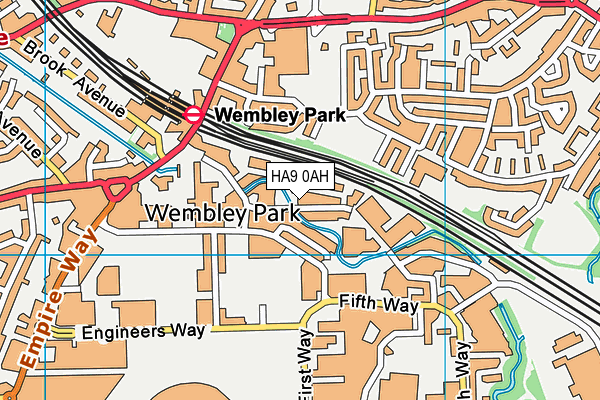 HA9 0AH map - OS VectorMap District (Ordnance Survey)