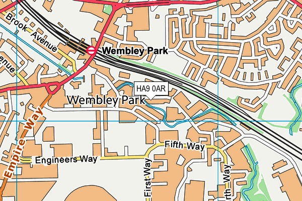 HA9 0AR map - OS VectorMap District (Ordnance Survey)