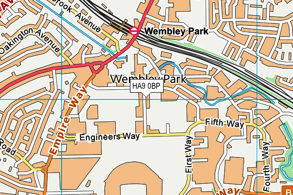 HA9 0BP map - OS VectorMap District (Ordnance Survey)