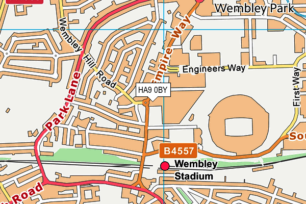 HA9 0BY map - OS VectorMap District (Ordnance Survey)