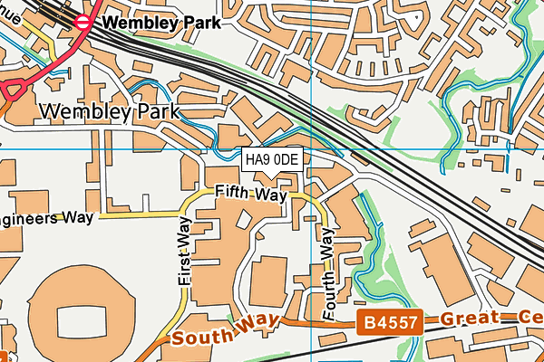 HA9 0DE map - OS VectorMap District (Ordnance Survey)