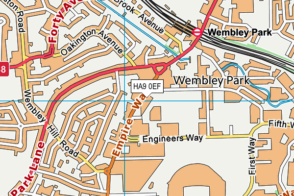 Wembley Leisure Centre map (HA9 0EF) - OS VectorMap District (Ordnance Survey)