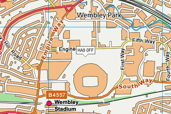 Powerleague Wembley (Closed) map (HA9 0FF) - OS VectorMap District (Ordnance Survey)
