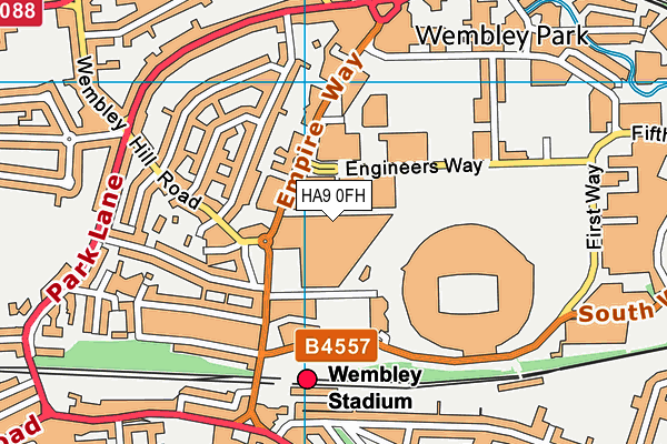 HA9 0FH map - OS VectorMap District (Ordnance Survey)