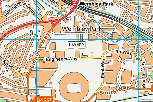 HA9 0FR map - OS VectorMap District (Ordnance Survey)