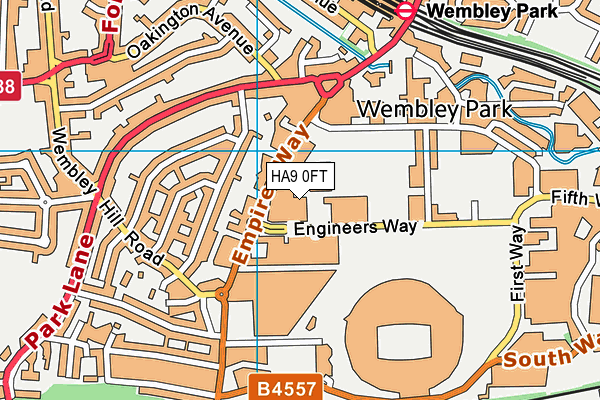 HA9 0FT map - OS VectorMap District (Ordnance Survey)