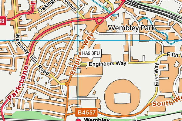 HA9 0FU map - OS VectorMap District (Ordnance Survey)