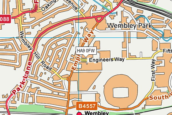 HA9 0FW map - OS VectorMap District (Ordnance Survey)