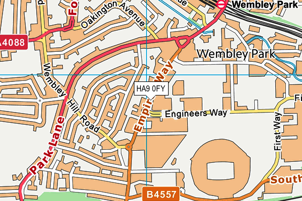 HA9 0FY map - OS VectorMap District (Ordnance Survey)