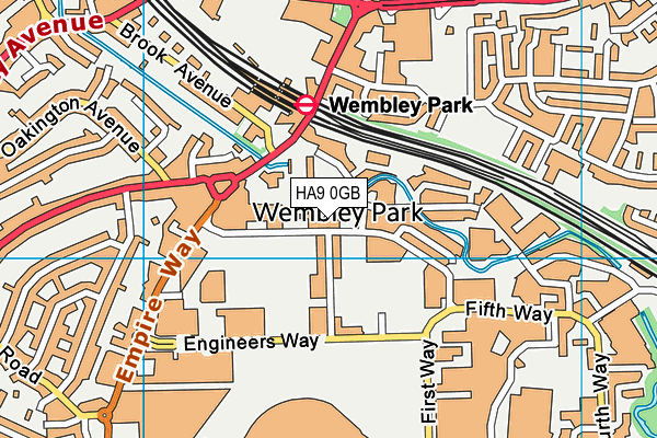 HA9 0GB map - OS VectorMap District (Ordnance Survey)