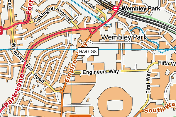 HA9 0GS map - OS VectorMap District (Ordnance Survey)