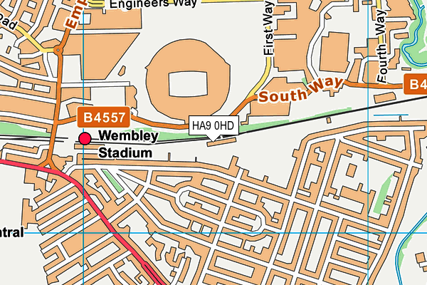 HA9 0HD map - OS VectorMap District (Ordnance Survey)