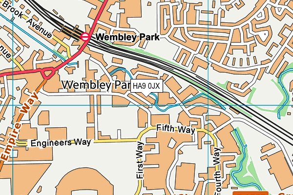 HA9 0JX map - OS VectorMap District (Ordnance Survey)