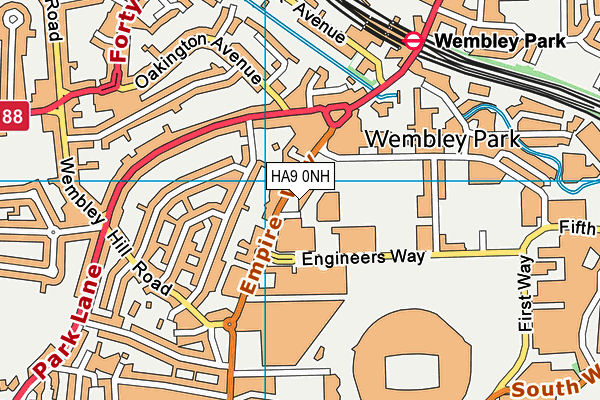 The Gym Group (London Wembley Park) map (HA9 0NH) - OS VectorMap District (Ordnance Survey)
