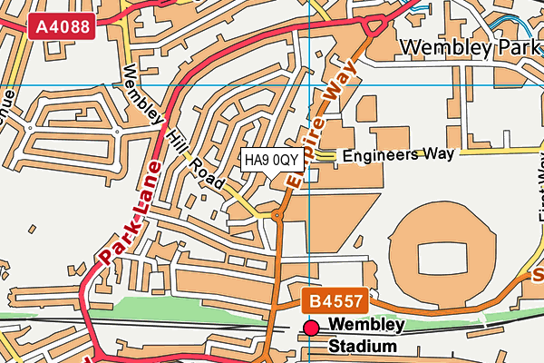 HA9 0QY map - OS VectorMap District (Ordnance Survey)