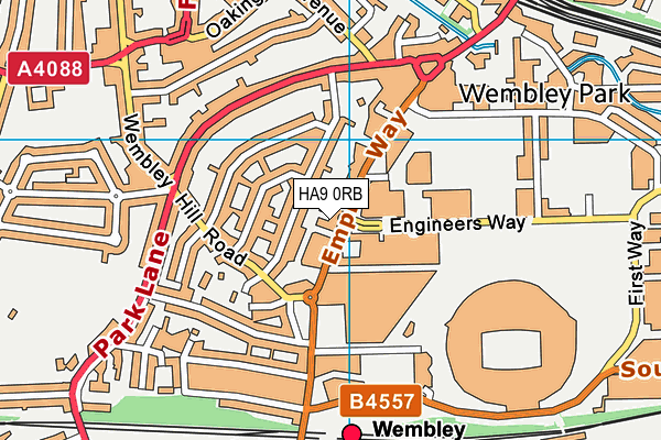 HA9 0RB map - OS VectorMap District (Ordnance Survey)