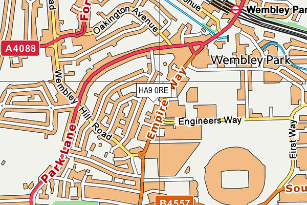 HA9 0RE map - OS VectorMap District (Ordnance Survey)