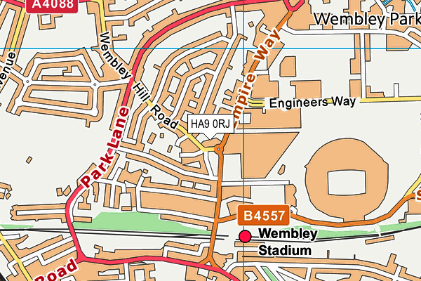 HA9 0RJ map - OS VectorMap District (Ordnance Survey)