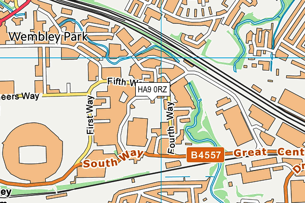 HA9 0RZ map - OS VectorMap District (Ordnance Survey)