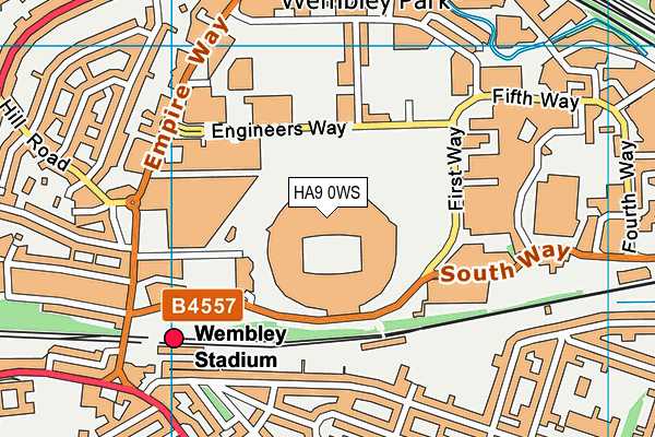 Wembley Stadium map (HA9 0WS) - OS VectorMap District (Ordnance Survey)