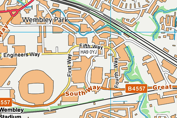 HA9 0YJ map - OS VectorMap District (Ordnance Survey)