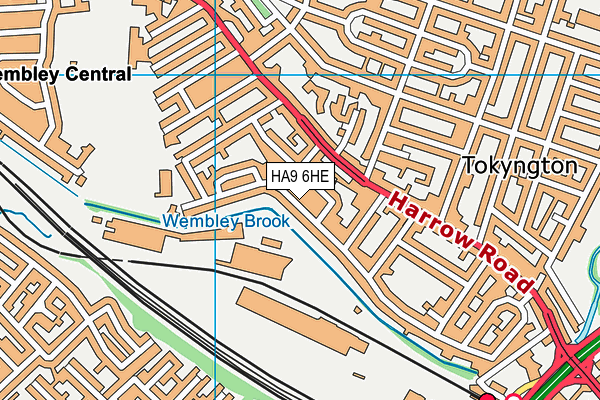 HA9 6HE map - OS VectorMap District (Ordnance Survey)