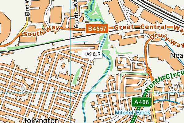 Tokyngton Recreation Ground map (HA9 6JR) - OS VectorMap District (Ordnance Survey)
