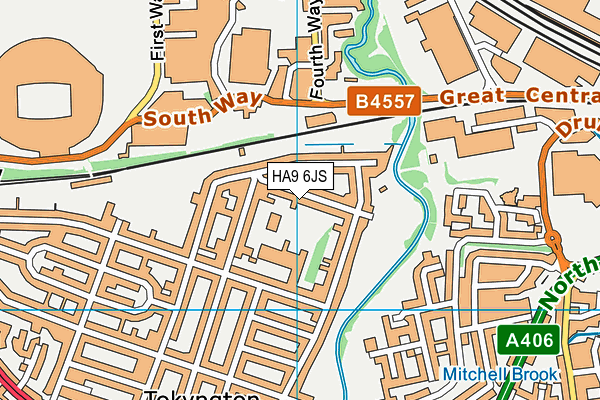 HA9 6JS map - OS VectorMap District (Ordnance Survey)