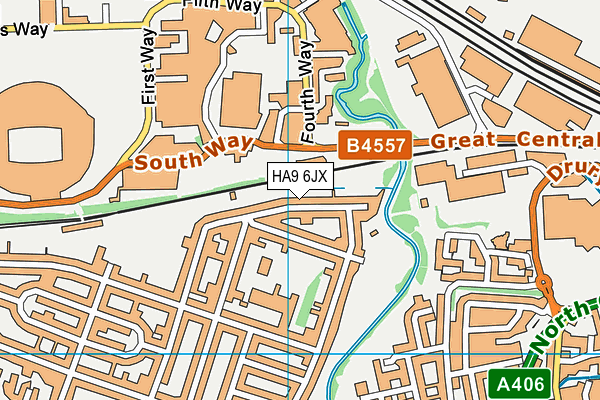 HA9 6JX map - OS VectorMap District (Ordnance Survey)