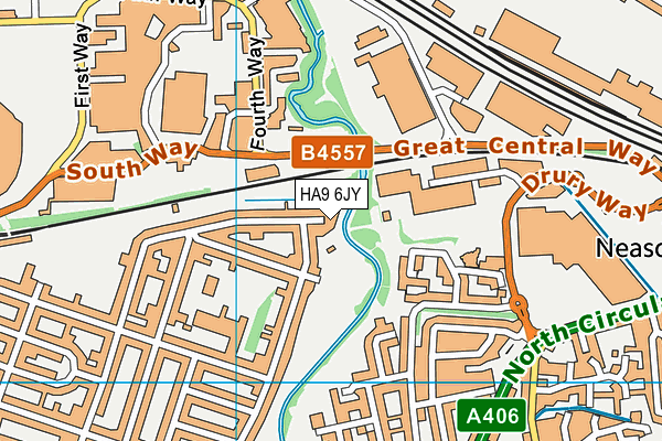 HA9 6JY map - OS VectorMap District (Ordnance Survey)